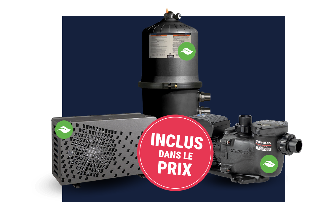 Équipements de filtration piscine inclus dans le prix